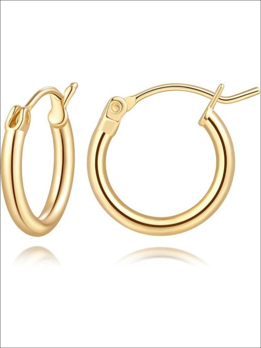 14K Gold Plated Hoop Earrings Cubic Zirconia Huggie Women